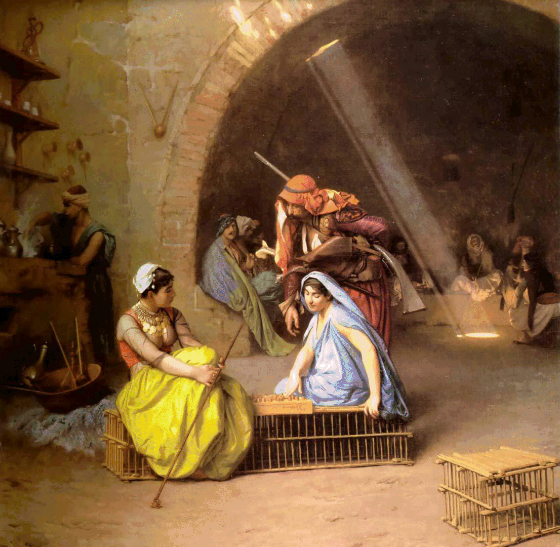 Жан-Леон Жером. "Альмеи, играющие в шахматы", 1870 г.