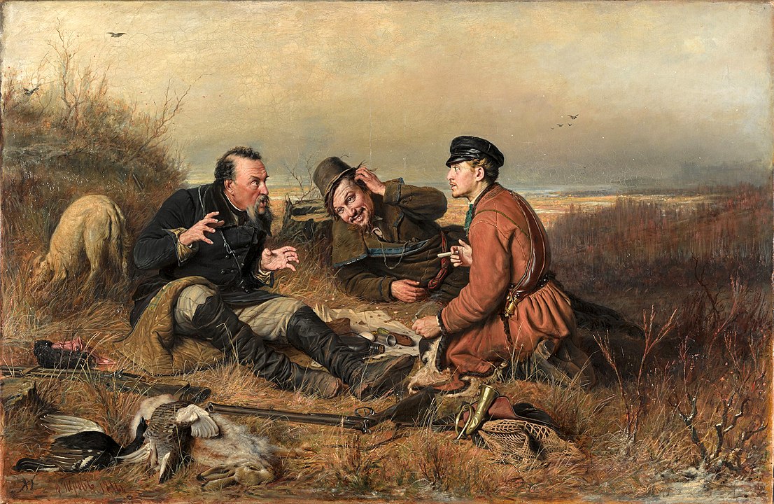 Василий Перов, "Охотники на привале". 1871 г.