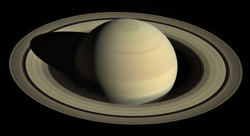 Изображение Сатурна на основе снимков КА «Кассини», сделанных 25 апреля 2016 года