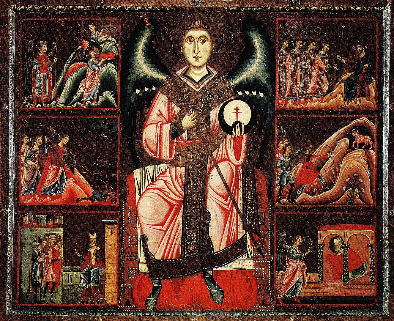 1326px Coppo di marcovaldo St Michael and his legend 1250 60 san casciano val di pesa museum of sacred art