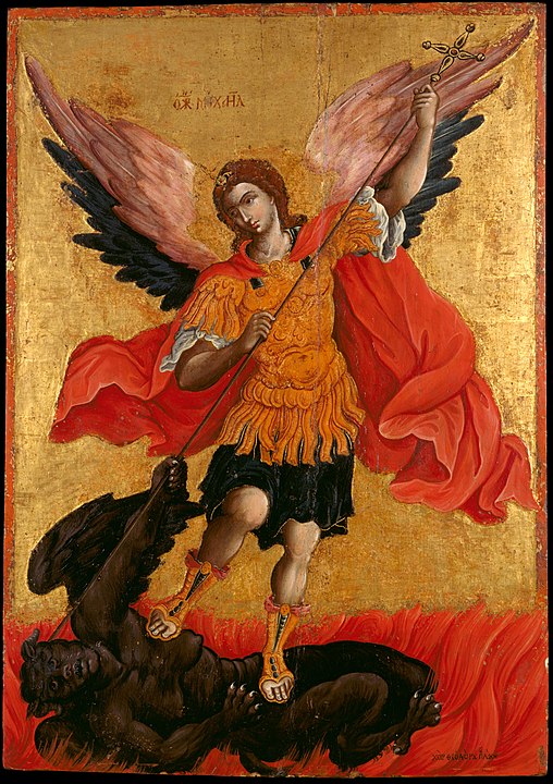 Архангел Михаил на иконе Теодора Пулакиса, 2-я половина XVII века