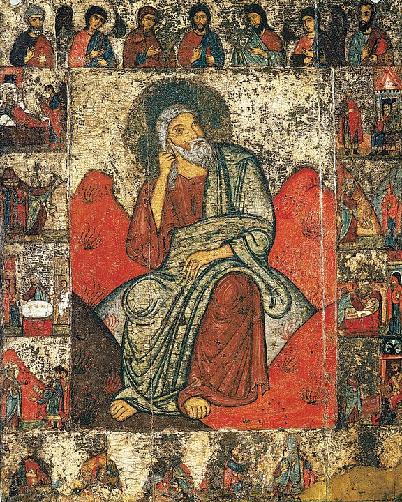 Илия Пророк с житием и деисусом. Из церкви Ильи Пророка в погосте Выбуты, близ Пскова. Конец XIII века