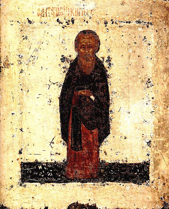 Святитель Кирилл Белозерский. икона письма Дионисия Глушицкого, 1424(?), ГТГ