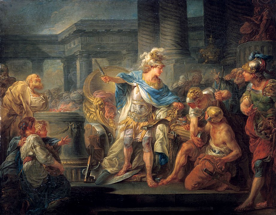 Александр перерубает гордиев узел. Жан-Симон Бертелеми, конец XVIII—начало XIX вв