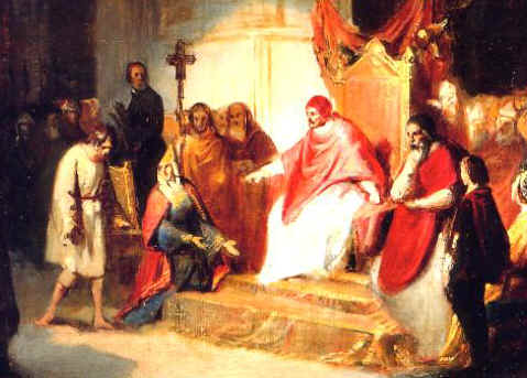 Генрих IV и Григорий VII в Каноссе в 1077, картина Карло Эммануэля