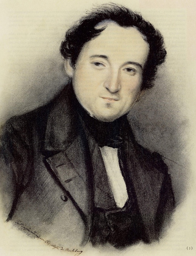 ТЮТЧЕВ Акварель И. Рехберг, 1838.
