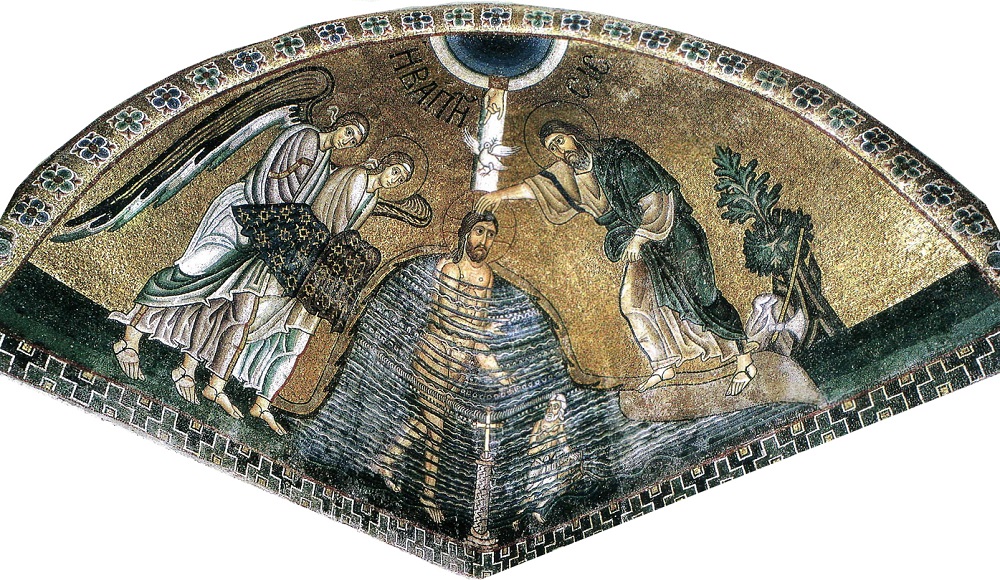 Крещение Господне. Мозаика, монастырь Осиос-Лукас, XI век