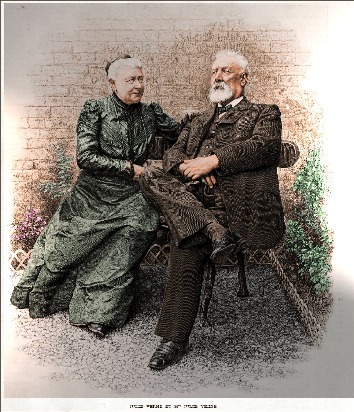 Жюль Верн с супругой Онориной около 1900 г.