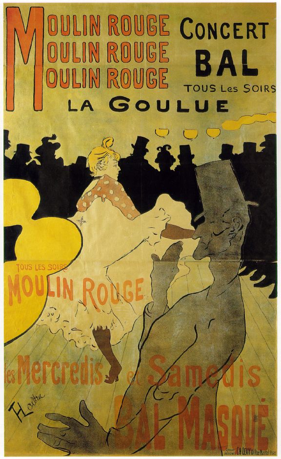 Тулуз-Лотрек. Танцовщица Ла Гулю на рекламном плакате Мулен Руж, 1891 г.