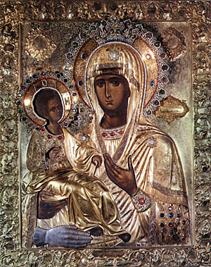Оригинал иконы "Троеручица" из афонского монастыря Хиландар