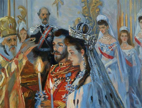 Свадьба царя Николая II России и принцесса Аликс из Гессен-Дармштадта