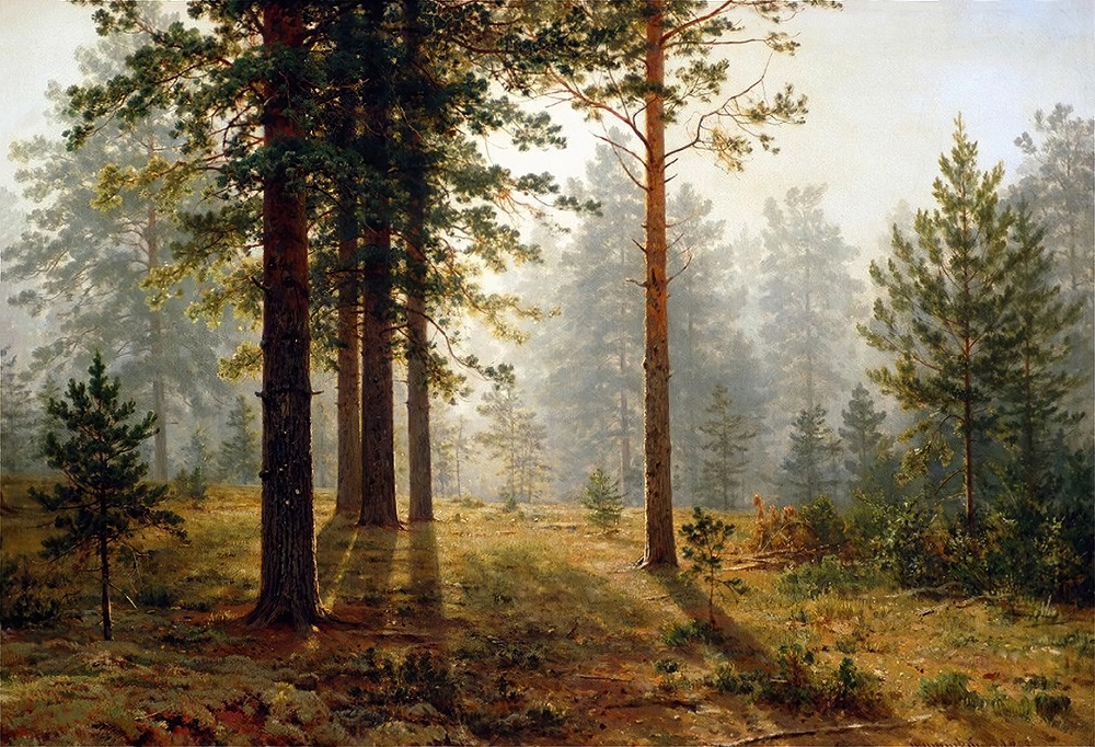 И. Шишкин, "Утро в туманном лесу"