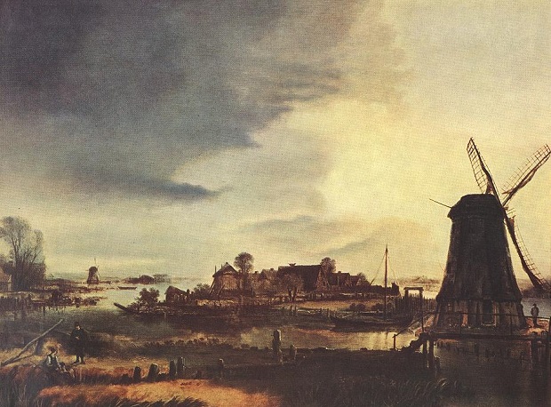 Пейзаж с мельницами (1647-1649)