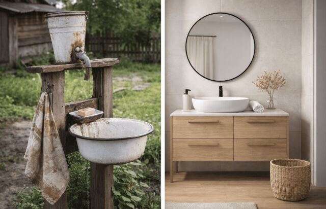 История ванной комнаты: от умывальника во дворе до дизайнерской мебели