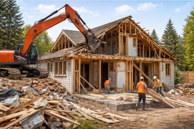 Демонтаж каркасного дома