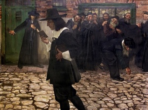Бенедикт Спиноза изгнан из иудейской общины Амстердама и предан анафеме