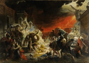 Извержение вулкана Везувия уничтожило города Помпеи и Геркуланум