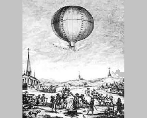 Французские изобретатели братья Монгольфье впервые в истории запустили в воздух тепловой аэростат