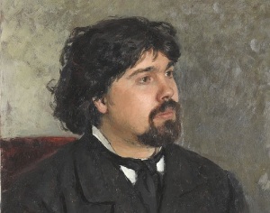 Василий Суриков (Портрет работы И.Е. Репина, 1877, Третьяковская галерея, Москва, )