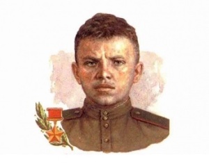 Александр Матросов (Портрет на почтовом конверте СССР, художник Г.В. Кравчук, 1983, )