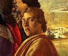 Сандро Боттичелли (Автопортрет, фрагмент картины «Поклонение волхвов», ок. 1475, Галерея Уффици, Италия, )