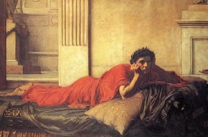«Нерон мучается от угрызений совести после убийства матери» (Репродукция картины Джона Уильяма Уотерхауса, 1878, Частная коллекция, )