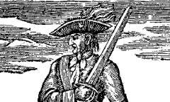 Калико Джек (Гравюра 18 века из книги Чарльза Джонсона «Всеобщая история ограблений и убийств самых печально известных пиратов», )