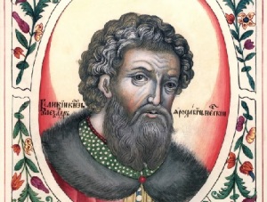 Александр Невский (Миниатюра из «Царского титулярника», 1672, )