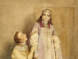 Ксения Годунова (Фрагмент картины Клавдия Лебедева, 19 век, )