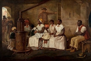 Картина Айра Кроу "Обеденный перерыв в Уигане" (1874)