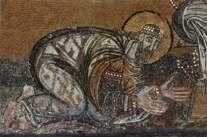 Лев VI перед Христом (Мозаика в соборе св. Софии, Стамбул, 9 век, )